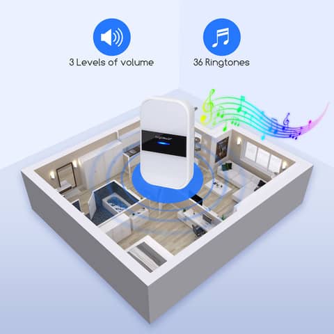 Kit campanello digitale wireless AC bianco, nero Aigostar 10x6x6,5/7,2x2x4 cm - 197919